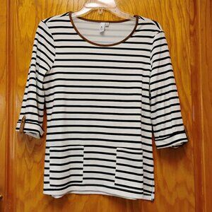 JL Jules & Leopold striped black & white top size S